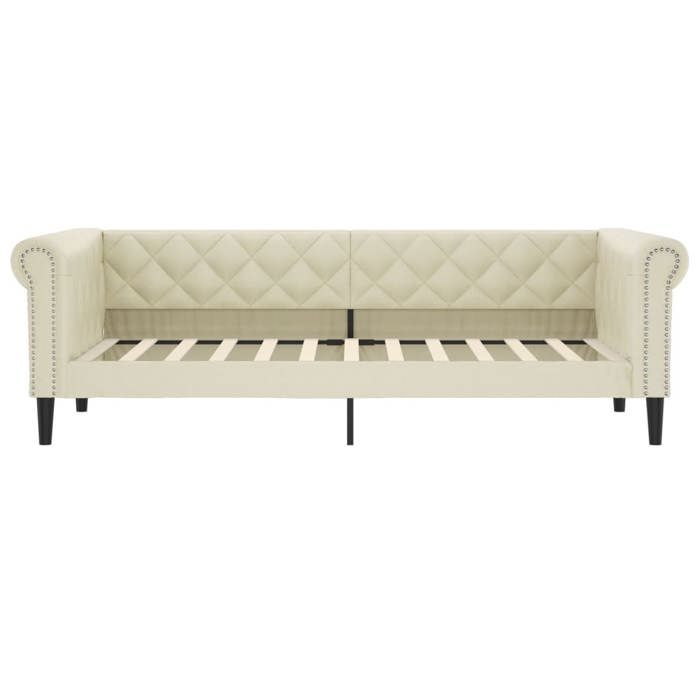 Lit banquette 2 places - Canapé/Lit de jour crème 100x200 cm similicuir CAL2564499