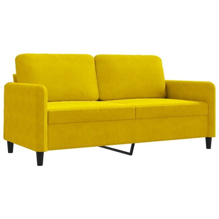 CLOUD Canapé droit fixe 2 places - UNIQUE - Sofa relax Jaune 140 cm Velours CHYNEW7739936