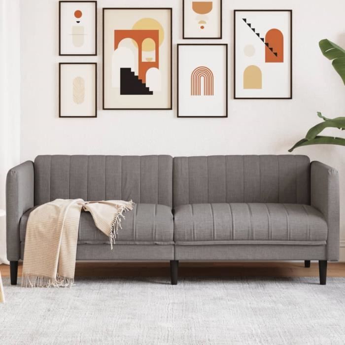 Canapé salon séjour | Canapé à 3 places | taupe tissu 193x76,5x74,5 cm