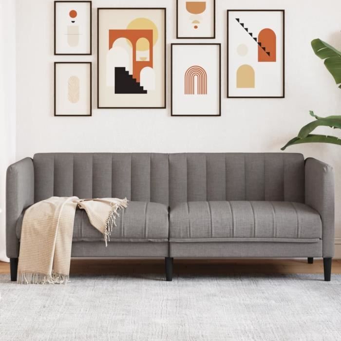 Canapé salon séjour | Canapé à 2 places | taupe tissu 176x76,5x74,5 cm