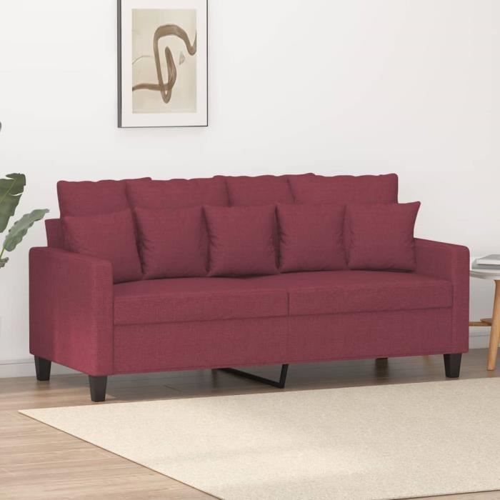 Canapé salon séjour | Canapé à 2 places | Rouge bordeaux 140 cm Tissu 158x77x80 cm
