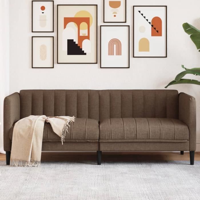 Canapé salon séjour | Canapé à 2 places | marron tissu 176x76,5x74,5 cm