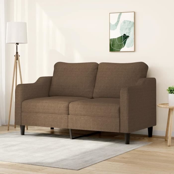 Canapé salon séjour | Canapé à 2 places | Marron 140 cm Tissu 158x77x80 cm
