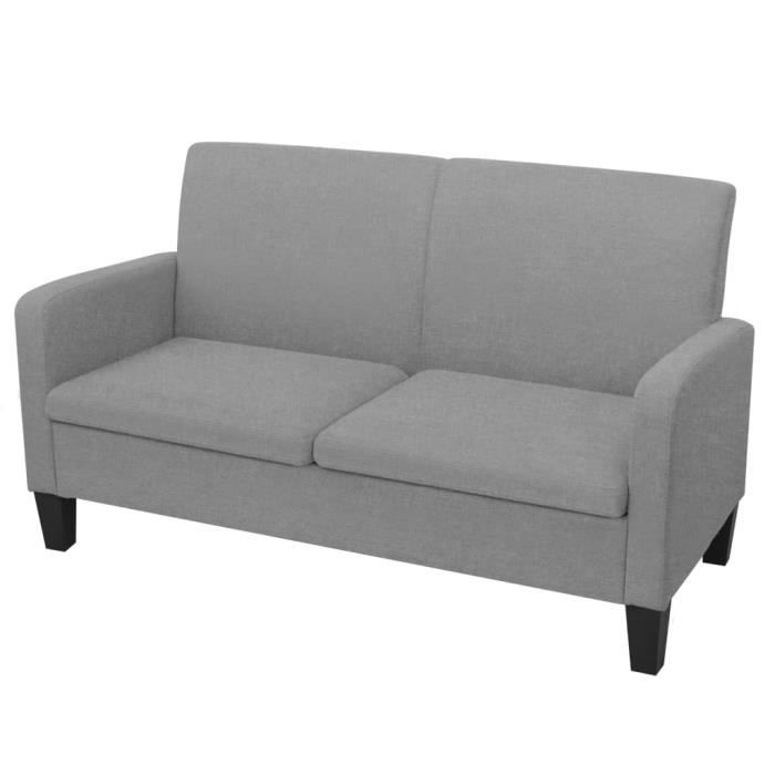 Canapé salon séjour | Canapé à 2 places | 135 x 65 x 76 cm Gris clair 135x65x76 cm
