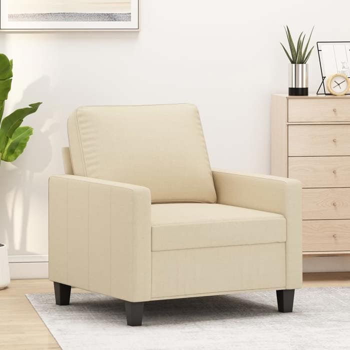 Canapé rétro salon/ Fauteuil - Crème 60 cm Tissu CC49417666