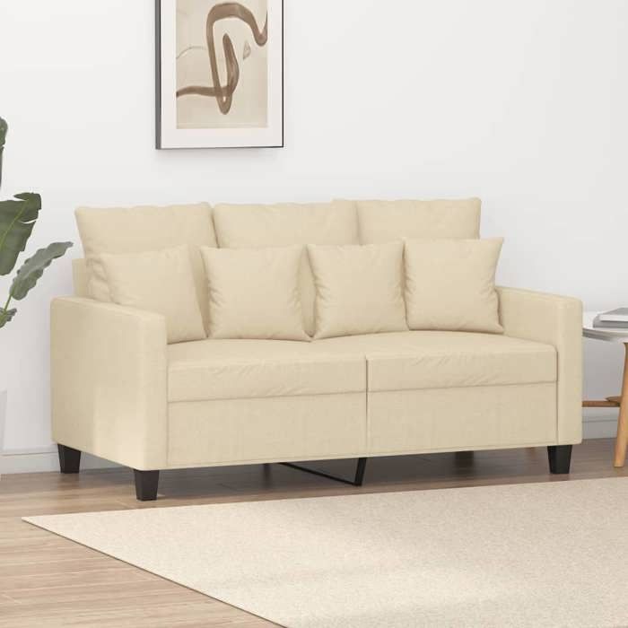 Canapé rétro salon/ Canapé à 2 places - Crème 120 cm Tissu CC51574643