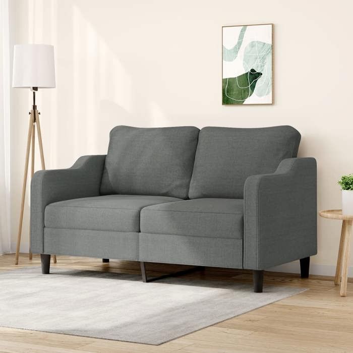 Canapé rétro salon/ Canapé à 2 places - gris foncé 140 cm Tissu CC32093443