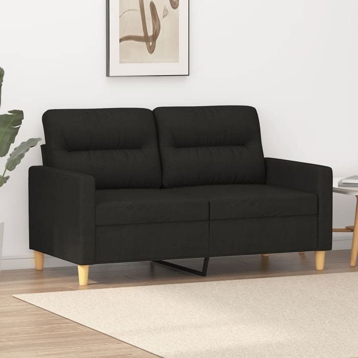 Canapé rétro salon/ Canapé à 2 places - noir 120 cm Tissu CC38029783