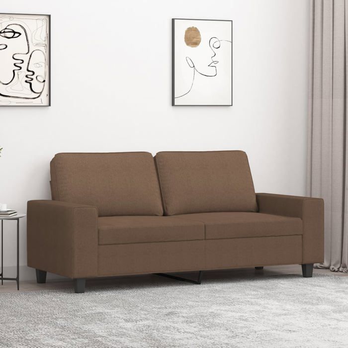 Canapé rétro salon/ Canapé à 2 places - Marron 140 cm Tissu CC46449912