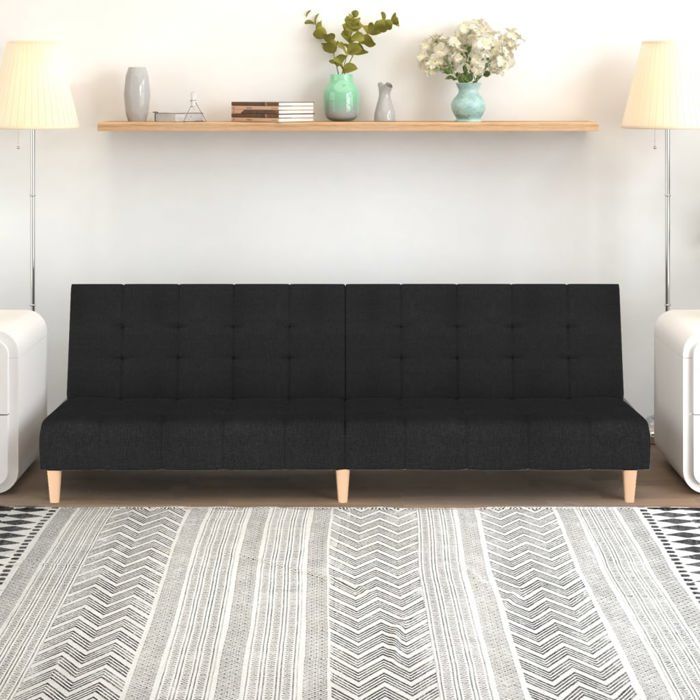 Canapé Relax convertible CLOUD - Canapé-lit à 2 places noir tissu 8443