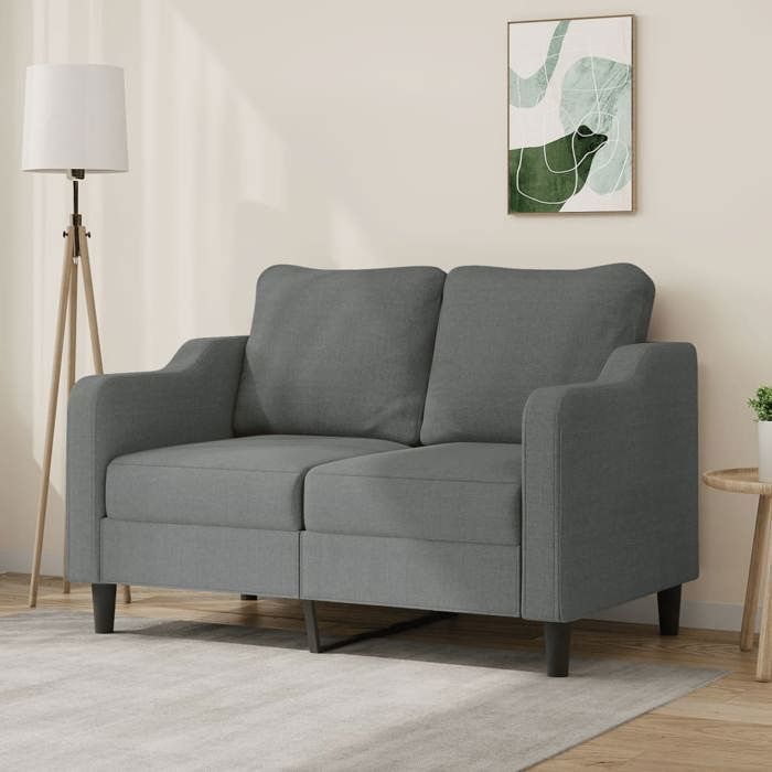 Canapé Fixe - Design Classique - Canapé à 2 places - Gris foncé 120cm Tissu 128367