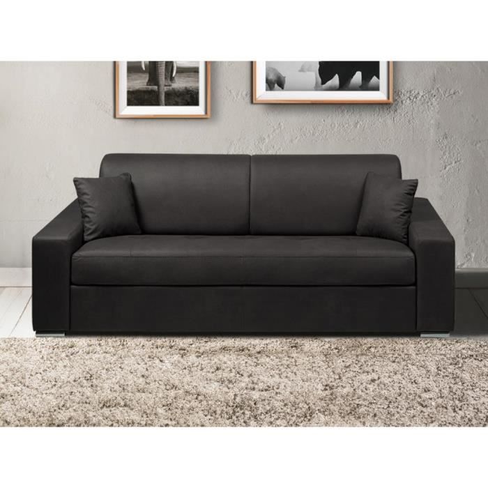 Canapé 4 places  convertible express en tissu EMIR - Anthracite - Couchage 160 cm - Matelas 22 cm