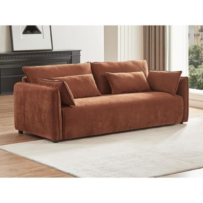 Canapé 3 places en tissu terracotta BALAVO