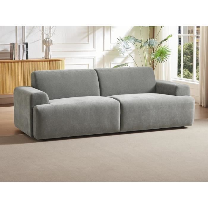Canapé 3 places en tissu gris ARFURO