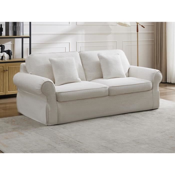 Canapé 3 places en tissu chiné beige ZULIPRO de Maison Céphy