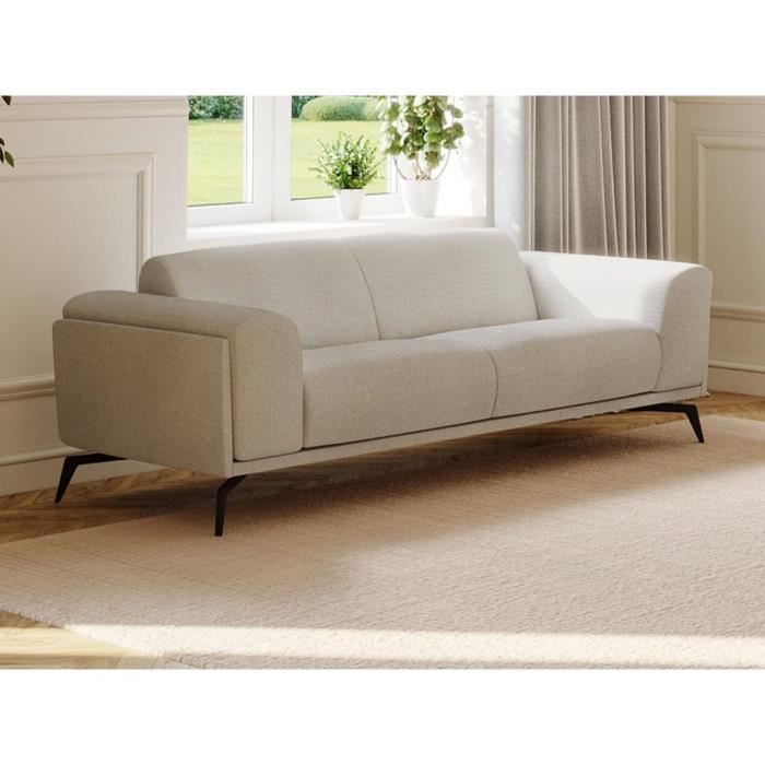 Canapé 3 places en tissu beige VUSARI