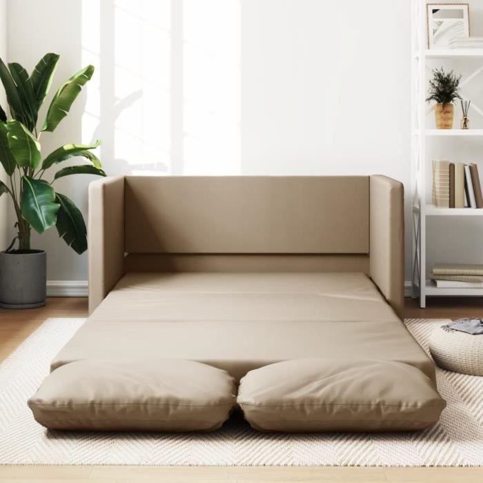 ZHU Canapé-lit 2 en 1 cappuccino 112x174x55cm similicuir Type2024086022 - Excellent - Haute Qualité