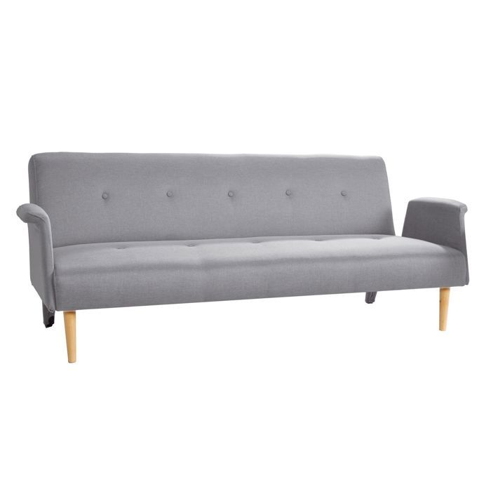 Urban Living - Banquette lit Oly - 3 Positions - Gris clair