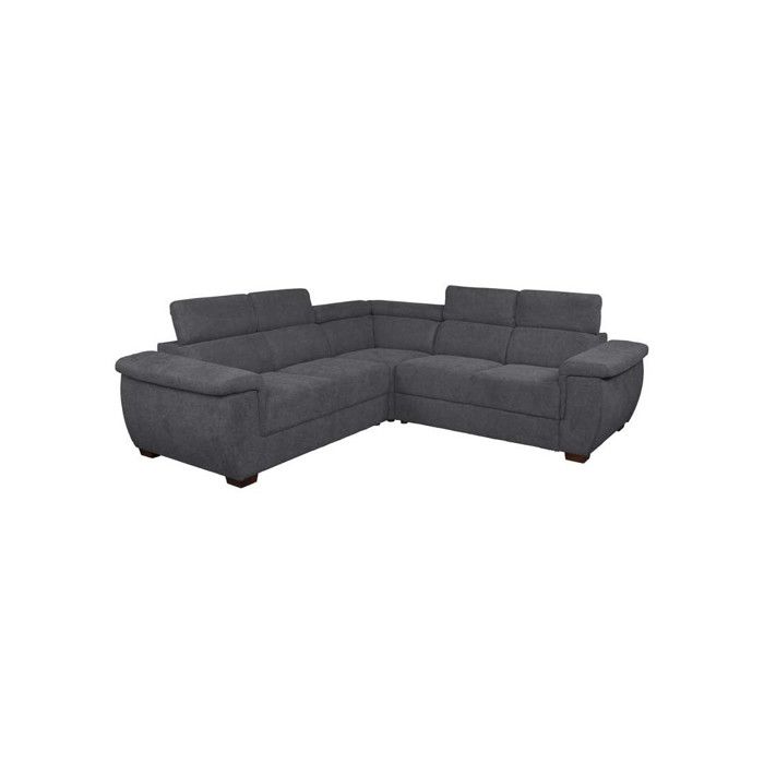 Canapé d'angle Tissu Anthracite - LAMAR - L 249 x l 249 x H