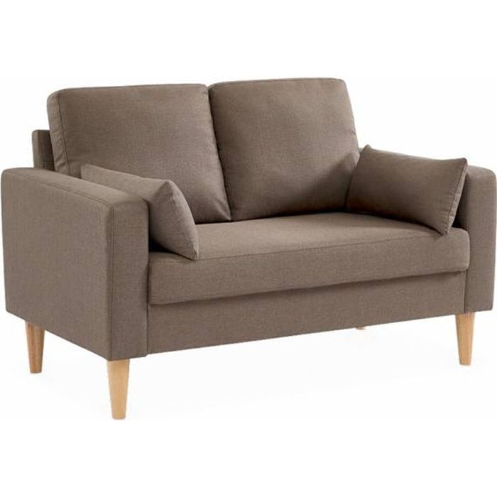 Canapé en tissu marron - SWEEEK - Bjorn - 2 places - style scandinave