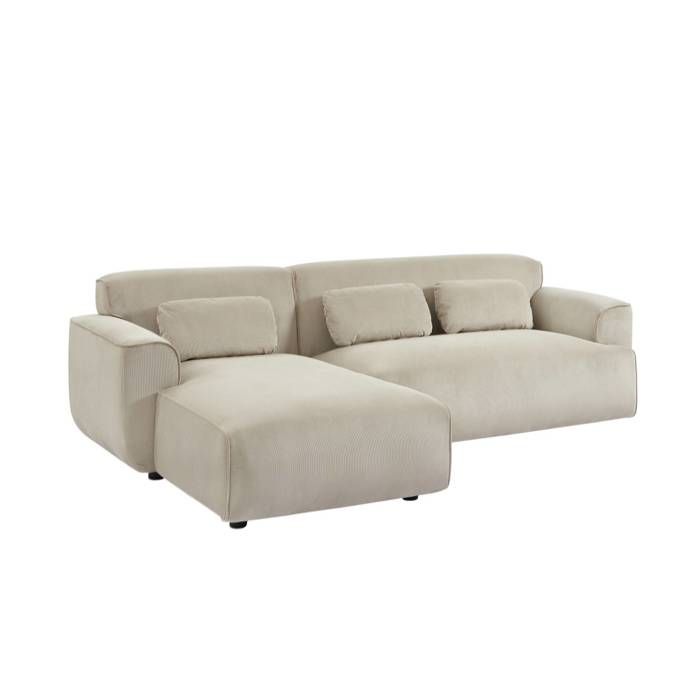 Canapé d'angle - SWEEEK - Wallas - Velours côtelé - 3 places - Design contemporain