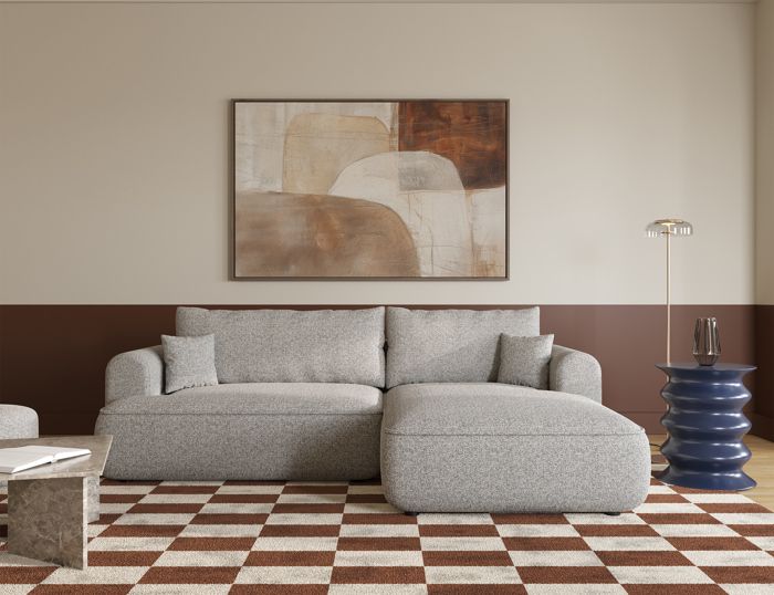 Canapé d'angle - OVO - 260 cm - avec fonction de couchage en forme de L - grėge - côté droit
