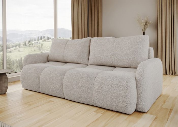 Canapé convertible avec ottomane extensible - POTTO - crème