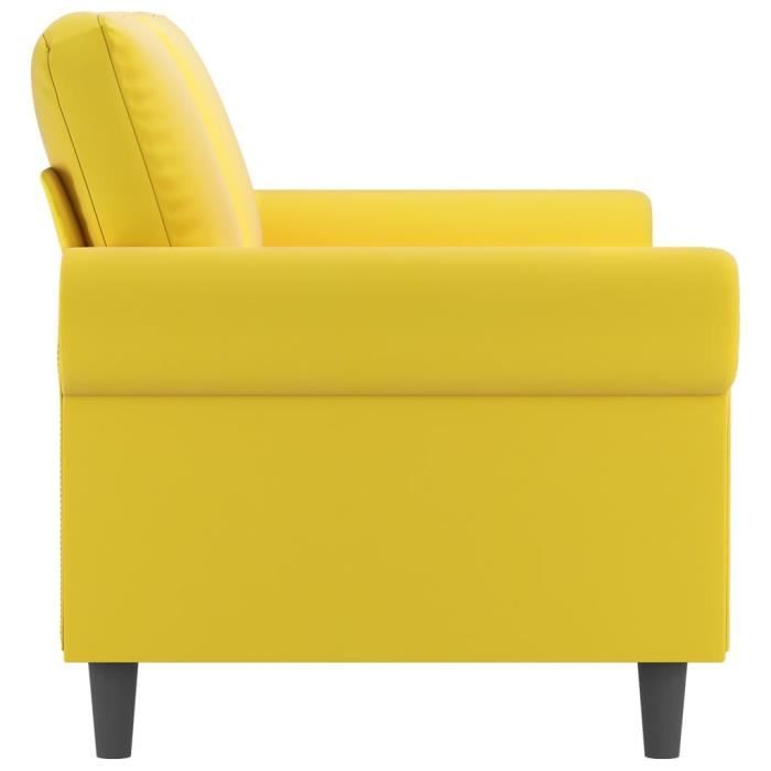 SALUTUYA Canapé à 2 places Jaune 140 cm Velours -QPI17603
