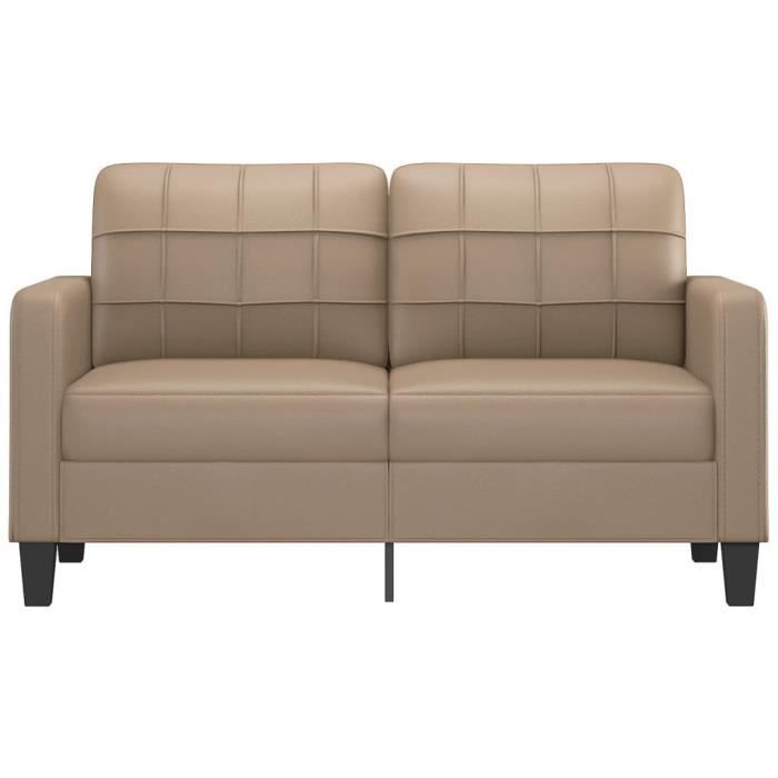 Canapé à 2 places Cappuccino 140 cm Similicuir - SALUTUYA - TJ7079