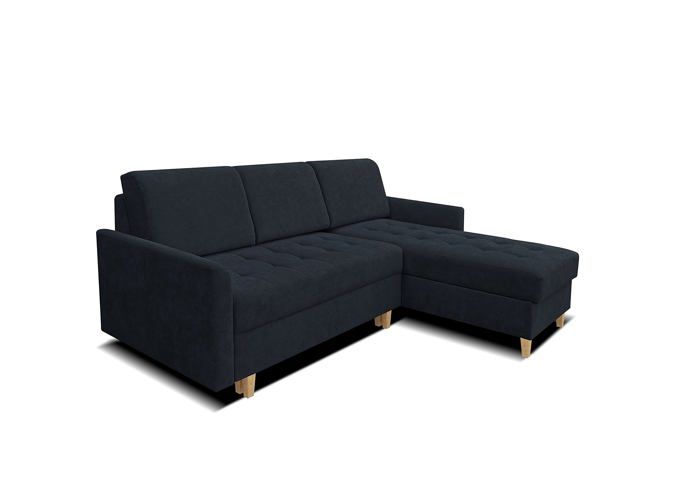 Robin Inspire Simi Canapé d'angle Fonction de Couchage Canapé-lit avec Compartiment de Couchage, Droite Noir 240 x 180 x 95 cm