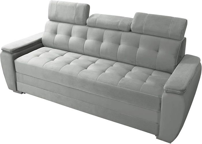 Robin Inspire Canapé Convertible Diana - Moderne, Élégant avec Oreillers et Appuie-têtes Réglables - Très confortable - Gris