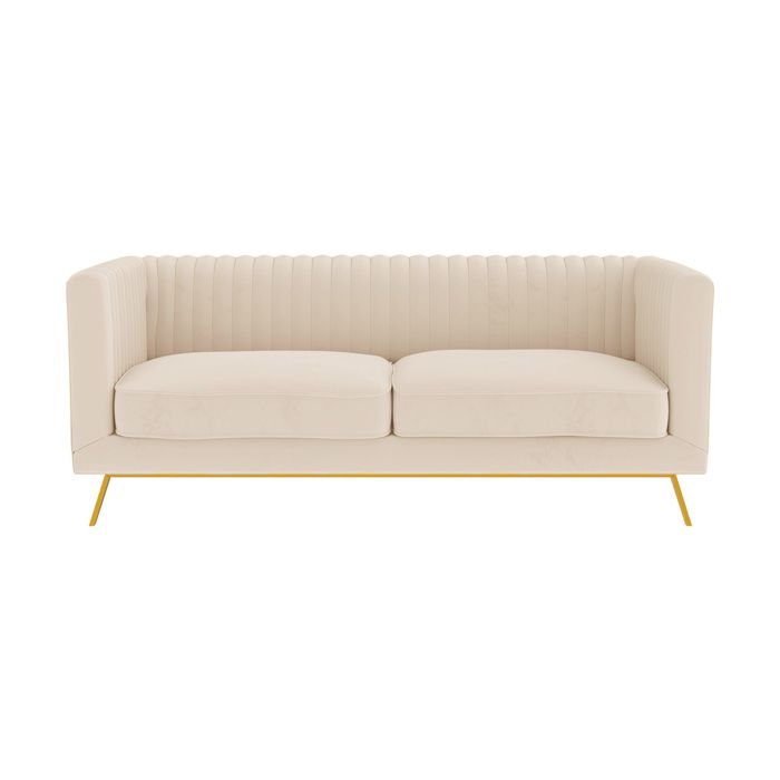 Canapé Gatsby 2 places en velours beige