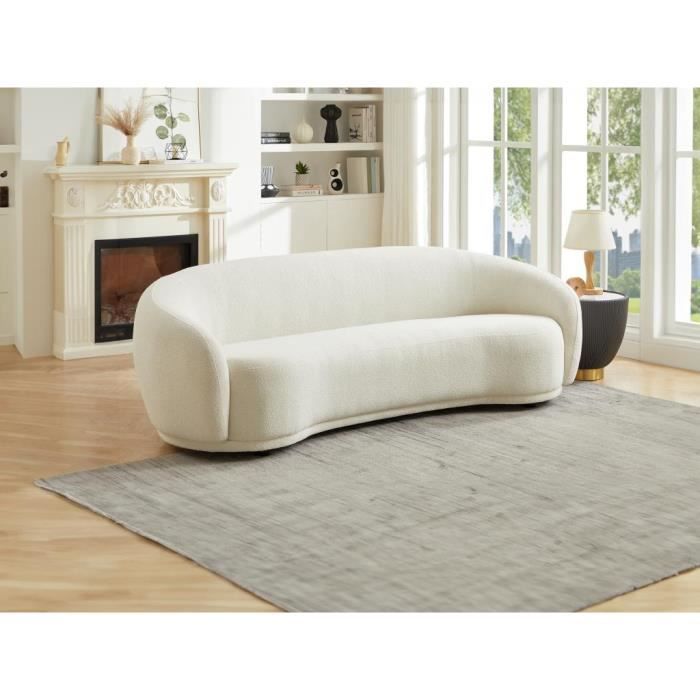 Canapé 3 places en tissu bouclette beige BOVANA de Pascal Morabito