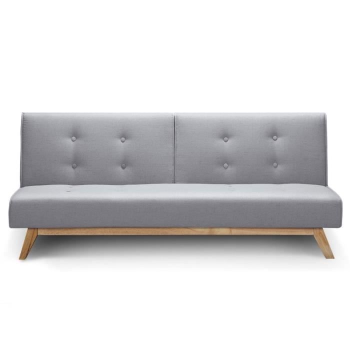 Canapé Convertible Gris Clair - Paris Prix - Jeanot - Contemporain - Design
