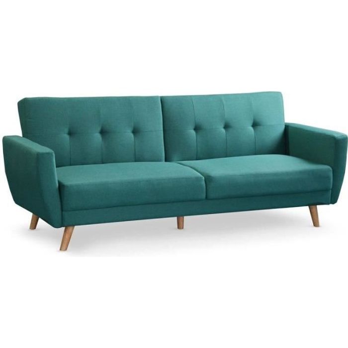 Canapé Scandinave Convertible "garry" 220cm Bleu Vert - Paris Prix