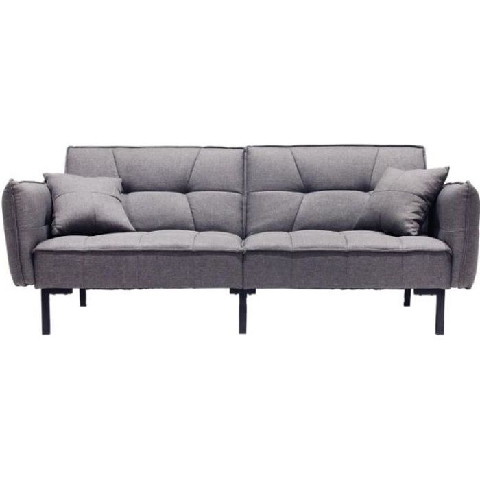 Canapé Convertible Design "tyva" 197cm Gris - Paris Prix