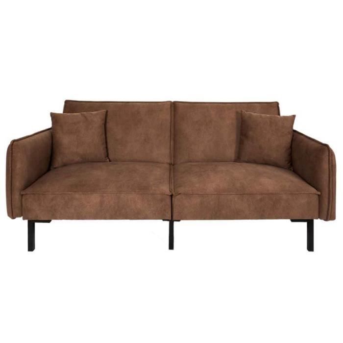Canapé Club Convertible "minota" 198cm Marron - Paris Prix