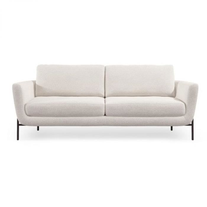 Hudson Olta Canapé Modulable Blanc Cassé Beige avec piètement en Acier - Small blanc Coton Inside75