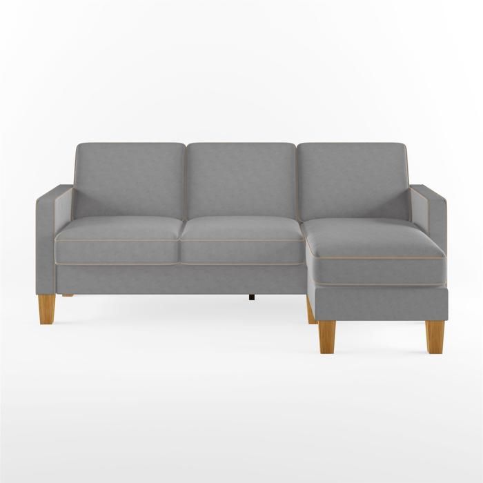 Bowen | Canapé 3 places avec chaise longue en gris