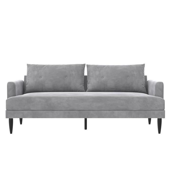 Bailey | Canapé 3 places en velours gris clair