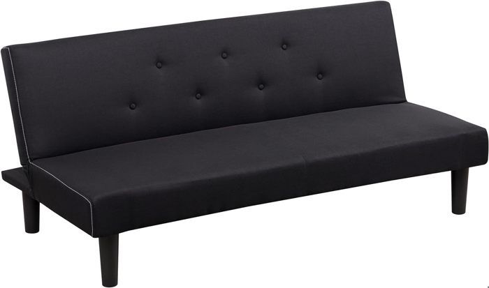 Canapé-Lit Clic Clac Noir - Sofa Convertible Inclinable Rembourré avec Pieds en Plastique