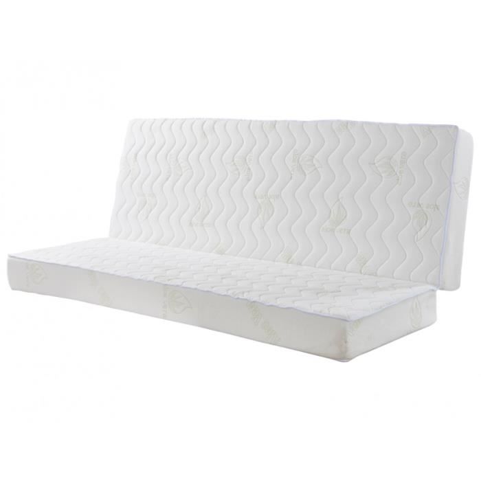 Matelas clic-clac NATUREA ALOHA - 130x190cm - ép.16cm - mousse 25kg/m3 - confort ferme