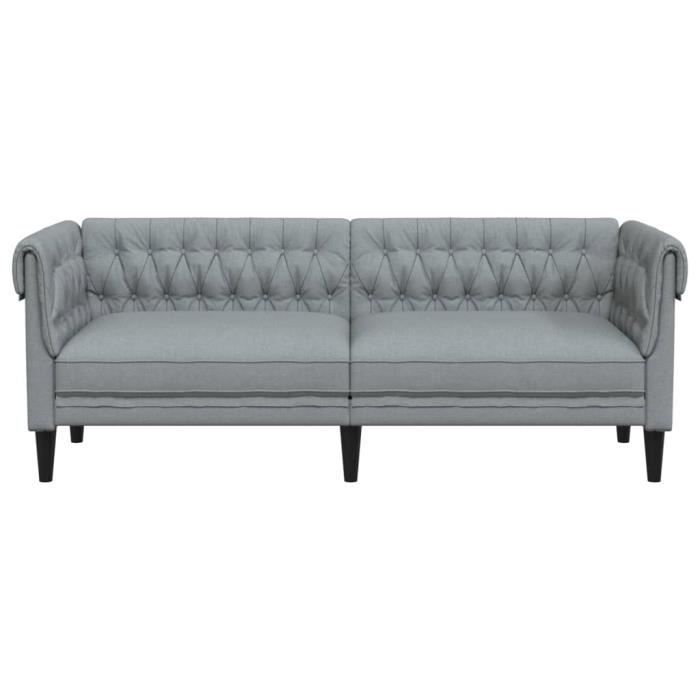 Canapé Chesterfield - MXZZAND - OWL116310 - 3 places - Gris clair - Tissu 100% polyester