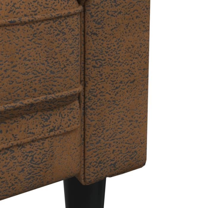 Fauteuil Chesterfield - MOTHINESSTO - Marron - Tissu 100% polyester - 1 place - Confort moelleux