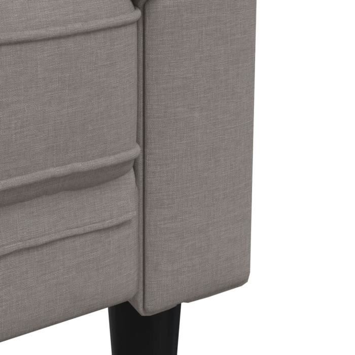 Canapé Chesterfield - MOTHINESSTO - 2 places - Tissu taupe - Confort moelleux - Style classique