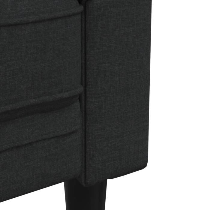 Canapé Chesterfield - MOTHINESSTO - 2 places - Noir - Tissu 100% polyester - Confort moelleux