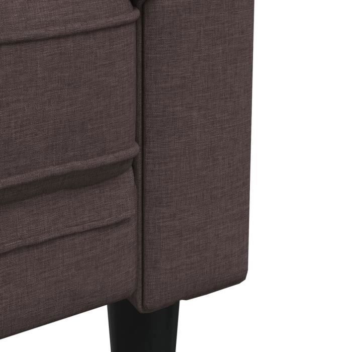 Canapé Chesterfield - MOTHINESSTO - 2 places - Marron foncé - Tissu polyester - Confort moelleux