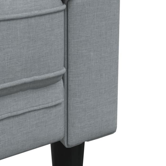 Canapé Chesterfield - MOTHINESSTO - 2 places - Gris clair - Tissu 100% polyester - Confort moelleux