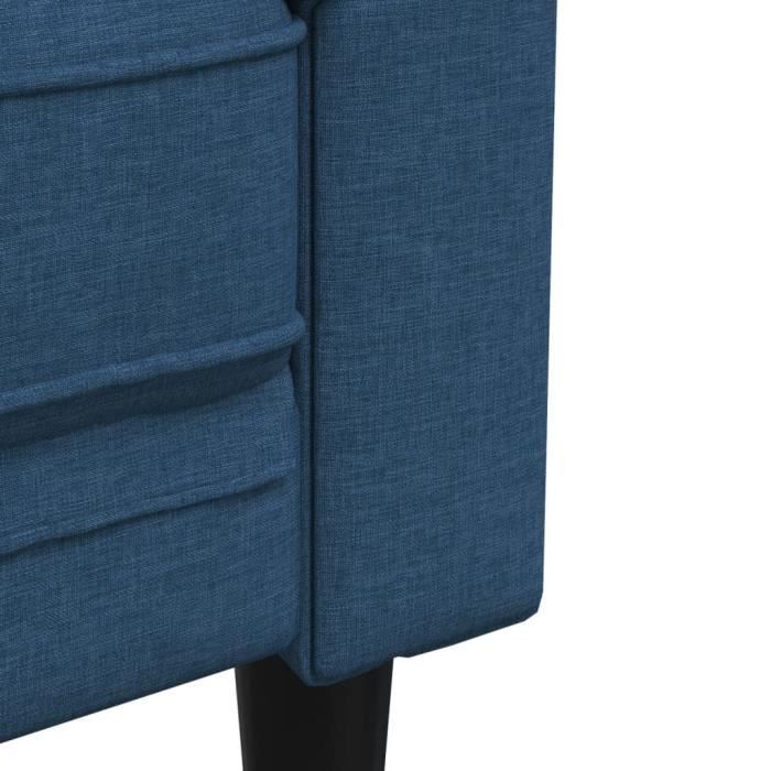 Canapé Chesterfield - MOTHINESSTO - 2 places - Tissu bleu - Confort moelleux - Style classique