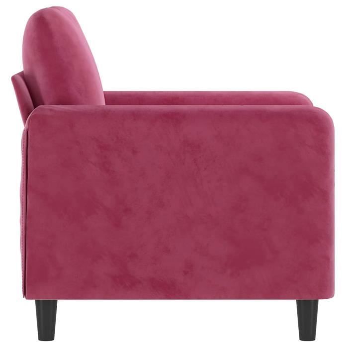 Mothinessto-13678X-Fauteuil Rouge bordeaux 60 cm Velours